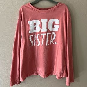 5/$7 💰 Girls Pink “Big Sister” Long Sleeve Tee - 6